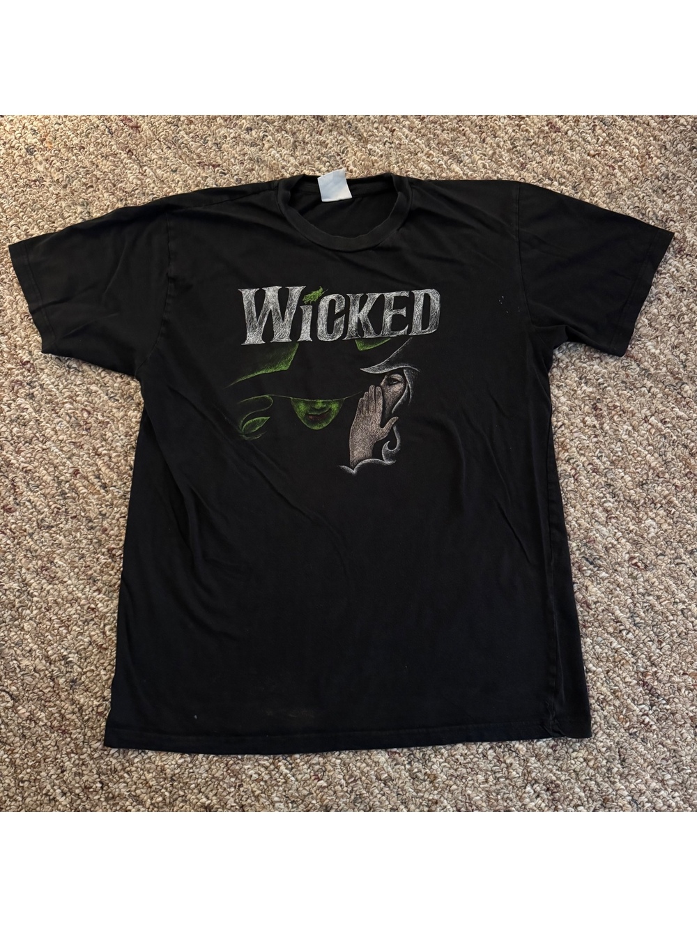 Green Good Wicked T-Shirt Black Large Defying Gravity NYC Musical Broadway